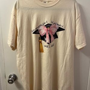 XL Cream Graduation Themed Womens Shirt